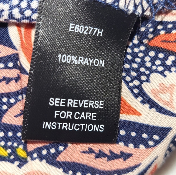 Aakaa Palazzo Pants Women's Size Small  Navy Blue Gold Asymmetrical Hemline - Picture 2 of 12